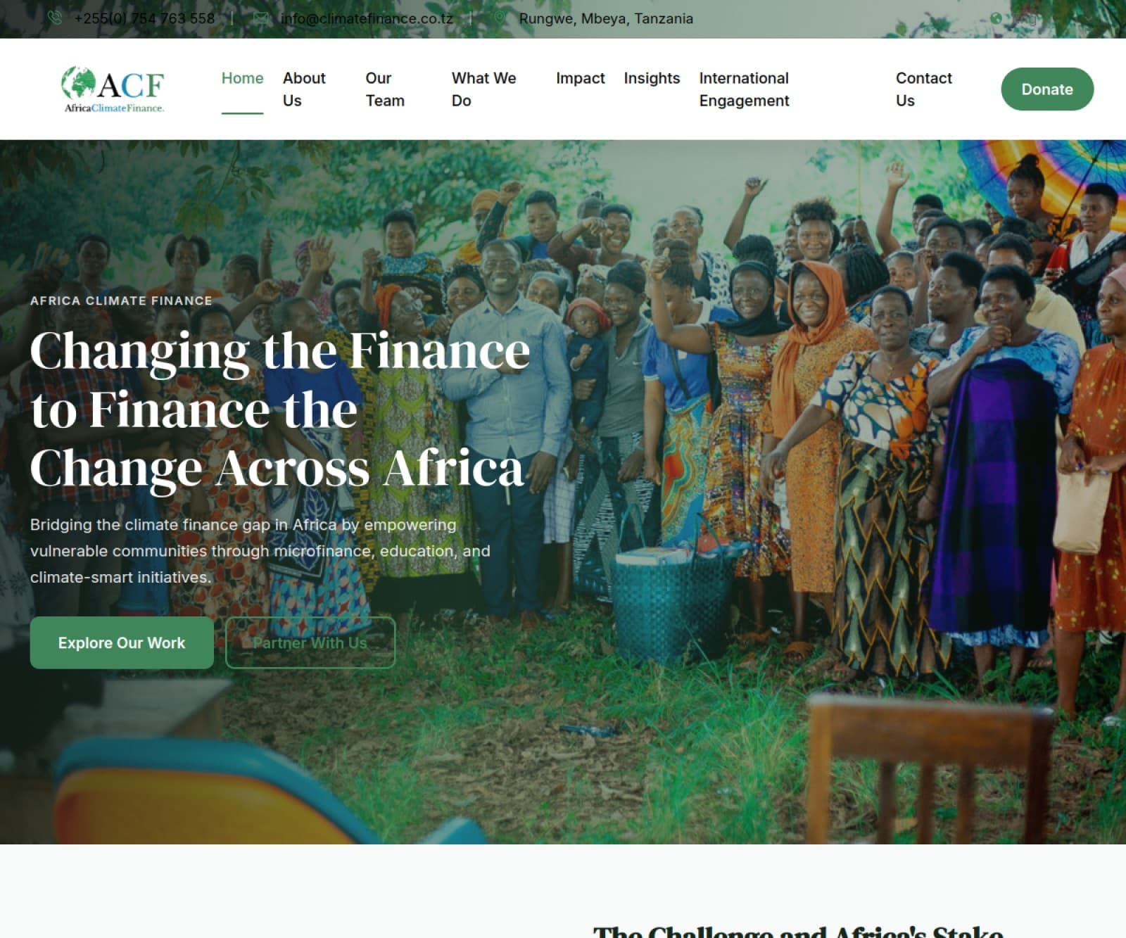 Africa Climate Finance live website
